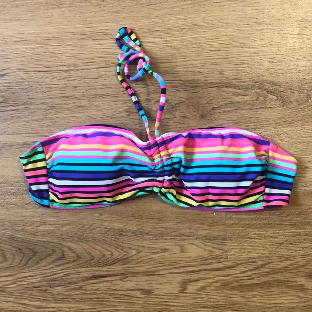 *Must Bundle* Bikini Top Multi Color Stripes Large